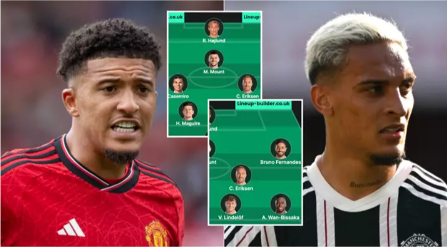 Three starting lineups for Man United are available without Antony and Jadon Sancho
