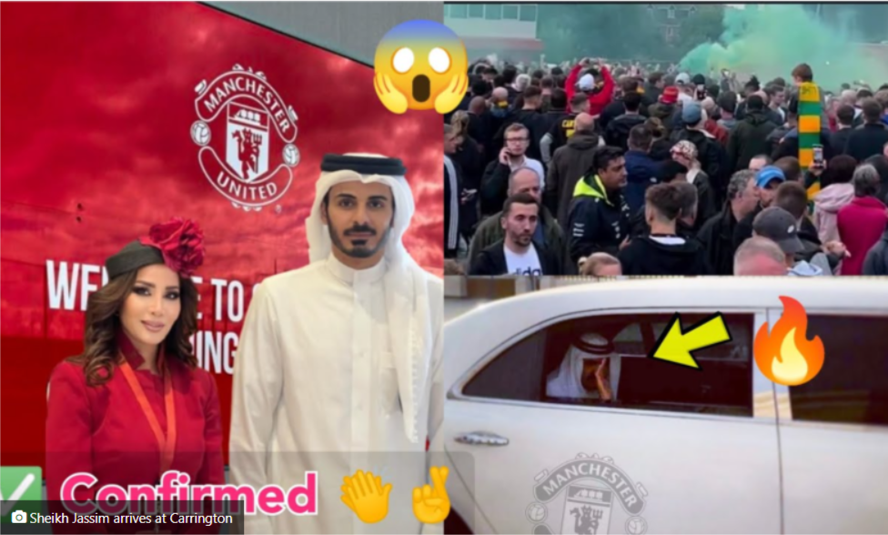 BREAKING – Sheikh Jassim arrives at Carrington to complete takeover as ‘reaction’ may end Man Utd takeover saga after bid ‘meets Glazer valuation’
