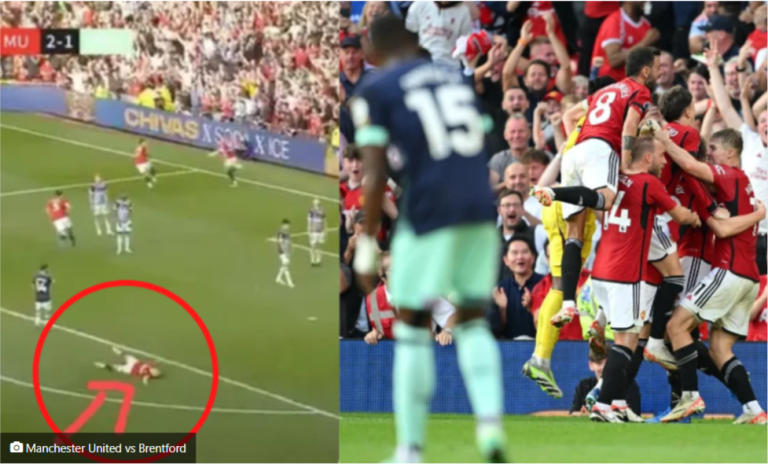 Who is that? – Emotional Man United player drops to the floor – spotted during Match